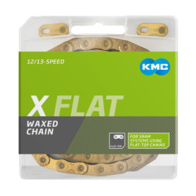 Chaîne de Vélo KMC Flat Top TiN Doré 126 Maillons - Compatible SRAM AXS
