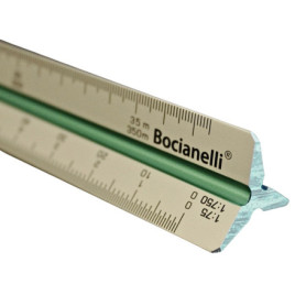 Règle Triangulaire en Aluminium 30 cm avec Échelles de Réduction