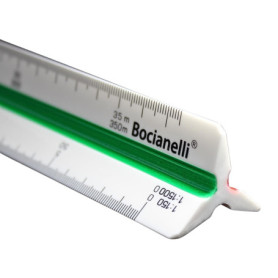 Règle Triangulaire en Plastique 30 cm avec Échelles de Réduction
