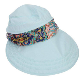 Chapeau de Soleil Femme avec Visière Large et Foulard Détachable - Protection UPF 50+