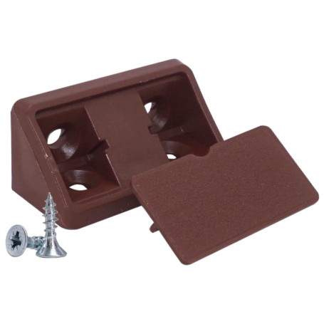 Lot de 20 Équerres d'Étagère Marron 90° en Plastique avec Vis Incluses