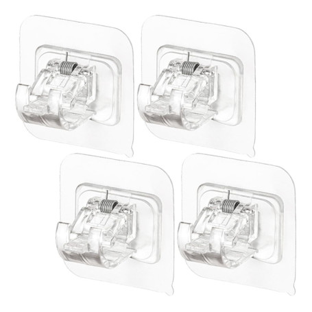 Crochets Adhésifs Duoleimi pour Tringle à Rideaux - Lot de 4 Supports Autocollants