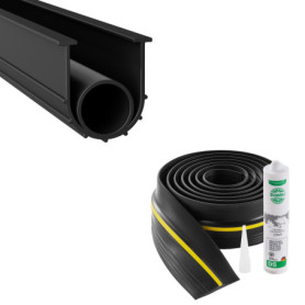 Joint de Porte de Garage VEVOR 3,05 m - Bande d'Étanchéité Universelle en PVC Noir
