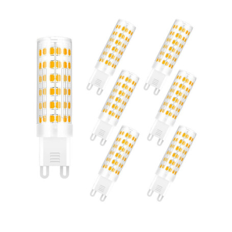 Lot de 6 Ampoules LED G9 7W Blanc Chaud 3000K - Économie d'Énergie