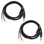 Lot de 2 câbles de réparation pour casque 3,5 mm - Connecteurs audio TPE Noir