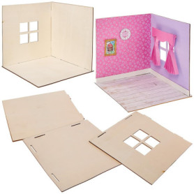 Kit de construction Mini maison de poupée en bois - Baker Ross