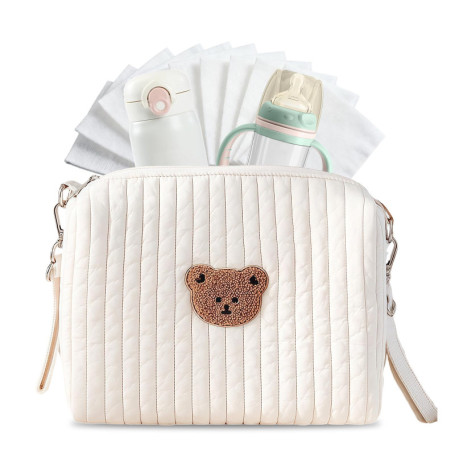 Sac à Langer Zueyen avec Broderie Ours - Organiseur Universel pour Poussette