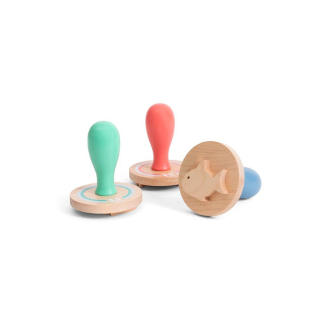 Tampons de Sable en Bois - Animaux Marins pour Enfants