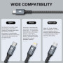 Câble Chargeur Multi Embout GIANAC 100W - 50 cm USB C, Lightning et Micro