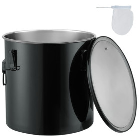 Seau à Graisse VEVOR 30L en Inox avec Couvercle et Sac Filtrant