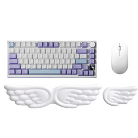 Repose-poignet ergonomique en cuir PU avec design ailes d'ange