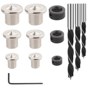 Rybtd Kit de 13 Centreurs de Tourillon avec Butée de Profondeur en Acier Carbone