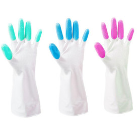 Lot de 3 gants en caoutchouc TRIXES - Idéaux pour le nettoyage, la vaisselle et le jardinage - Unisexe