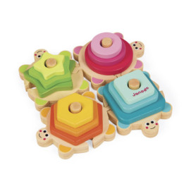Janod - Ensemble de Tortues Colorées à Empiler pour Bébé