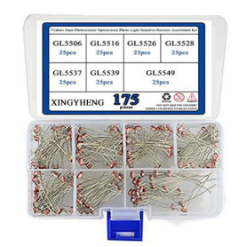 Assortiment de 175 Résistances Photosensibles XINGYHENG - 7 Valeurs 5 mm