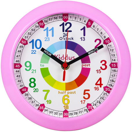 Horloge Murale Éducative Kiddus pour Enfants - Apprendre à Lire l'Heure