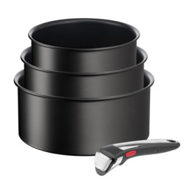 Tefal Ingenio Set de 4 Casseroles Empilables avec Poignée Amovible - Induction et Antiadhésif