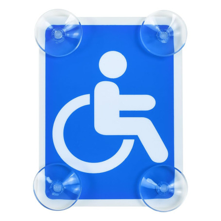 Autocollant Handicapé avec Ventouse pour Voiture - Zuxbolf
