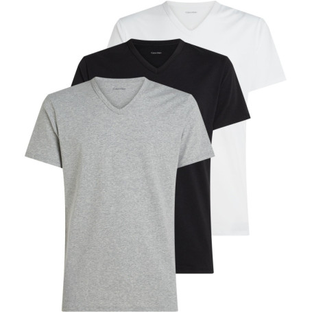 Lot de 3 T-Shirts Manches Courtes Calvin Klein pour Homme - Col en V Multicolore