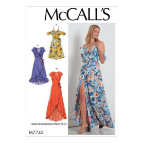 Ensemble de Patrons de Couture McCall's pour Robes Portefeuille Taille 39-42