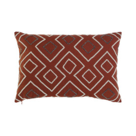Taie d'oreiller en coton géométrique terracotta 60x40 cm