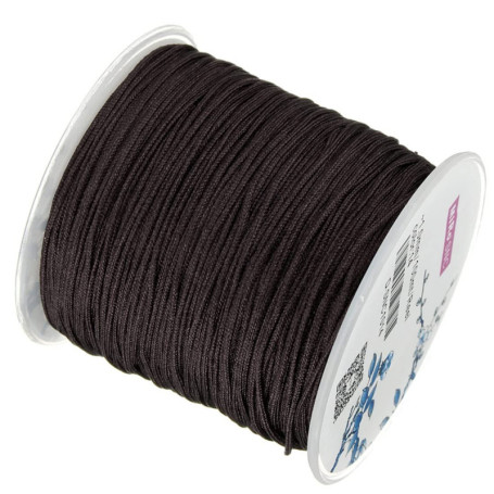 Cordon en Nylon Marron Café 1 mm - Bobine de 90 m pour Bijoux DIY