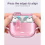 Coque Rose Transparente pour AirPods Pro 3 avec Verrouillage Sécurisé