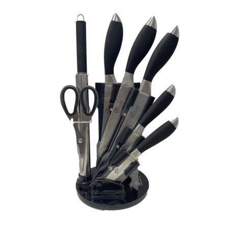 Bloc de Couteaux Tournant Pradel Excellence - 7 Pièces en Inox avec Ciseaux et Fusil