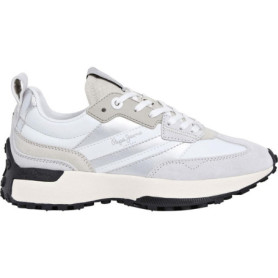 Baskets Pepe Jeans Femme Lucky Original en Cuir Blanc - Taille 37 EU