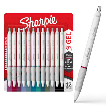 Lot de 12 Stylos Gel Sharpie S-Gel - Écriture Confortable et Couleurs Vives
