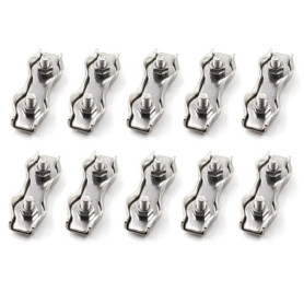 Lot de 10 pinces en acier inoxydable M3 pour câbles
