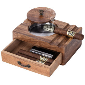 Cendrier à Cigares Joyoldelf Vintage avec Couvercle pour Terrasse