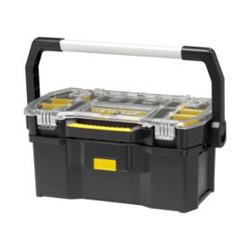 Panier porte-outils STANLEY 19" avec organisation, Noir/Argent