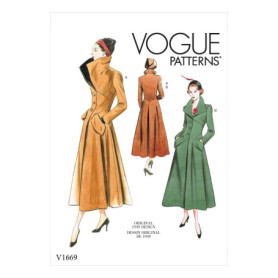 Patron de Couture Vogue V1669A5 pour Manteau Doublé Femme