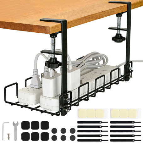 Support de Gestion des Câbles sous Bureau VINATO - Rangement Pratique et Durable