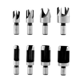 Jeu de Forets à Tenon QWORK - 8 Pièces en Acier au Carbone pour Bois