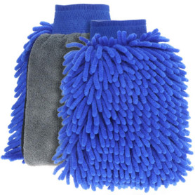 Lot de 2 Gants de Lavage Double Face en Microfibre - Entretien Voiture et Maison