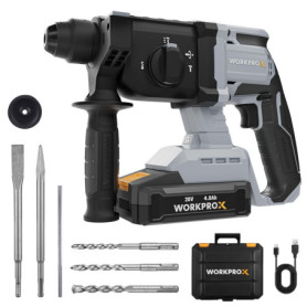 Marteau Perforateur Sans Fil WORKPRO 20V - Perceuse à Percussion Polyvalente