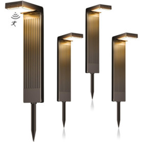 Lot de 4 Lampes Solaires d'Extérieur avec Détecteur de Mouvement - 400 LM