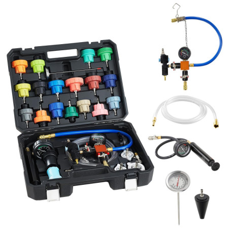 Kit Testeur de Pression de Radiateur VEVOR avec 47 Pièces et Adaptateurs Métalliques