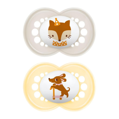 MAM Lot de 2 Tétines en Silicone Skinsoft avec Étui - 6-16 Mois