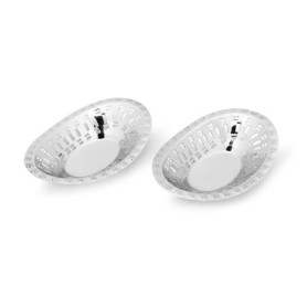 Corbeilles à Pain Ovales en Acier Inoxydable - Lot de 2