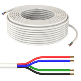 Câble de Commande RGB 20m - Lumonic 4x0,34mm² Flexible pour Bandes LED