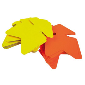 Flèches Fluo Apli - Lot de 50 Étiquettes Jaunes et Oranges 6x9 cm