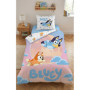 Parure de Lit Enfant Bluey 100% Coton - Housse de Couette Réversible 140x200 cm