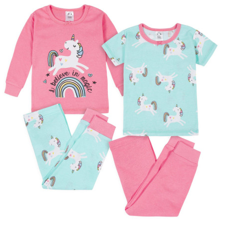 Pyjama 4 pièces pour bébés filles - Gerber Unicorn Magic Pink