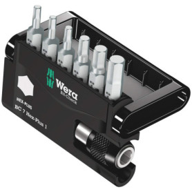 Kit d'embouts Wera Bit-Check Hex-Plus 7 pièces pour vis six pans