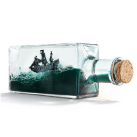 Bateau Pirate Flottant en Bouteille - Décoration Apaisante pour Bureau et Maison