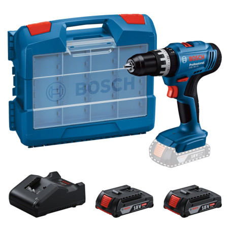 Perceuse-visseuse à percussion sans-fil Bosch Professional GSB 18V-25 avec 2 batteries et accessoires