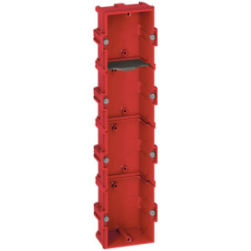 Boîte MultiPoste Batibox Legrand pour Maçonnerie - 4 Postes, Rouge, Lot de 5